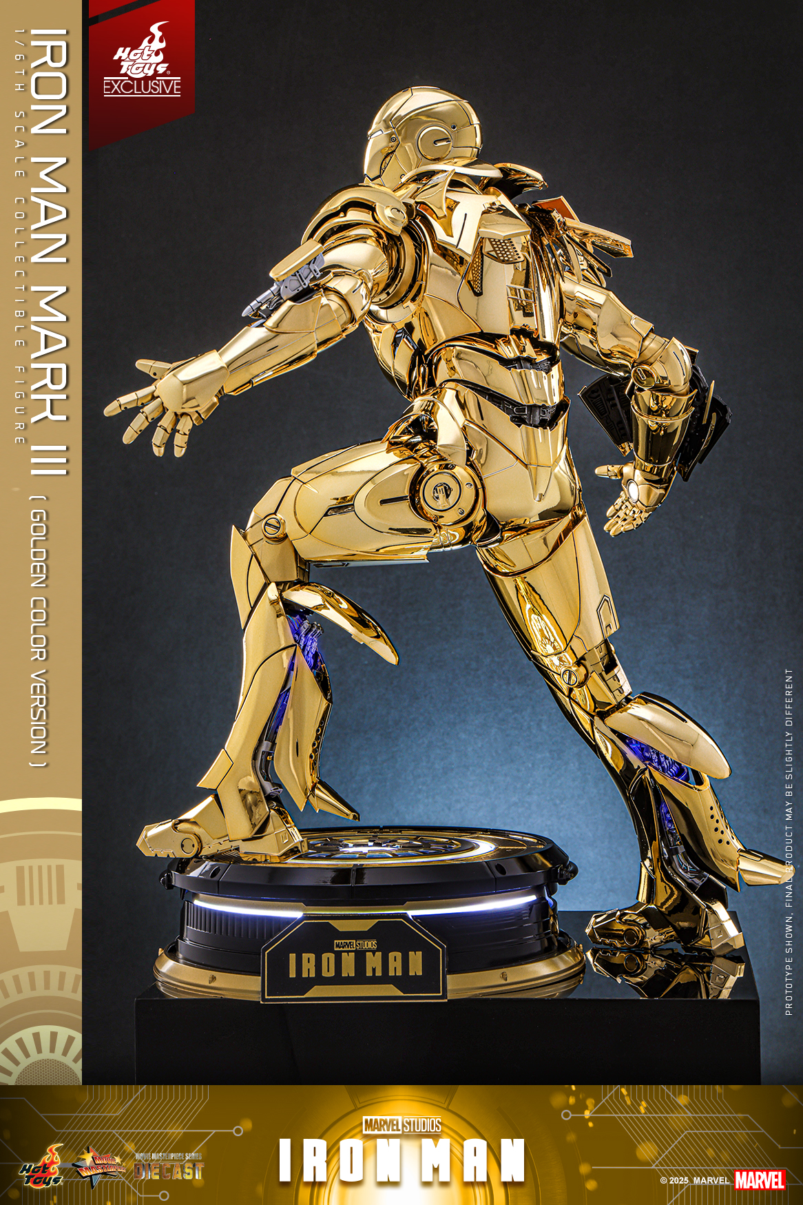 Hot Toys MMS764D69 Iron Man - Iron Man Mark III (Golden Color Version) [Hot Toys Exclusive]