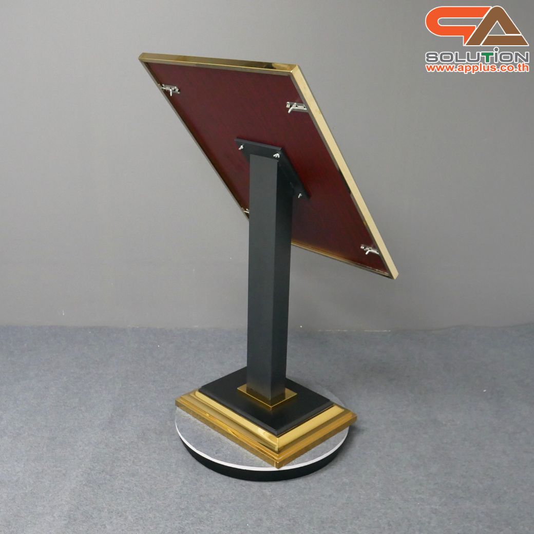 เช่าโปสเตอร์สแตนสีทอง ขนาด A1 โชว์งานพิมพ์ 1 ด้าน ฐานเสริมหิน มั่นคง