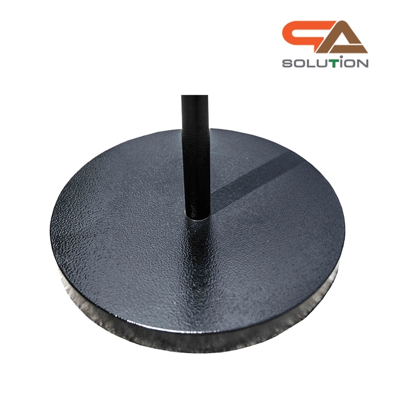 โปสเตอร์สแตนด์เหล็ก สีดำ ขนาด A3 แนวนอน ฐานกลม เสาเดี่ยว พร้อมแผ่นอะคริลิคประกบ สอดงานพิมพ์ด้านบน โชว์ภาพ2ด้าน