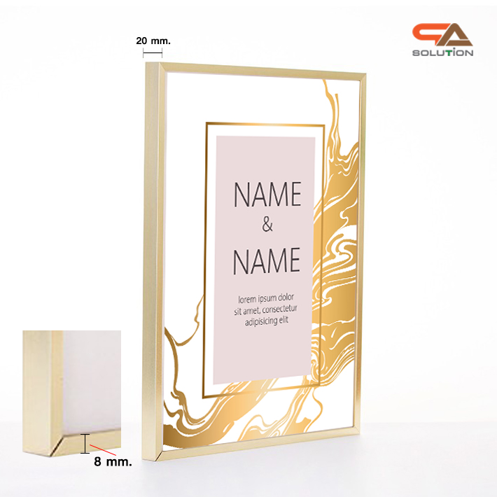 กรอบอะลูมิเนียม กรอบโปสเตอร์ กรอบรูป SNAP FRAME รุ่น B สีทอง สอดงานพิมพ์ด้านบน น้ำหนักเบา ติดตั้งง่าย ไม่ต้องเจาะผนัง
