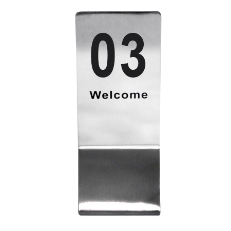 ป้ายโต๊ะสแตนเลสทรงสูง สำหรับใช้บอกหมายเลขโต๊ะ เลข 1-20 1617-020