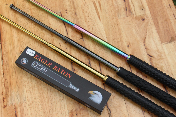 กระบองเหล็ก ดิ้วเหล็ก 3 ท่อน EAGLE Baton. ของแท้ (สีทอง)