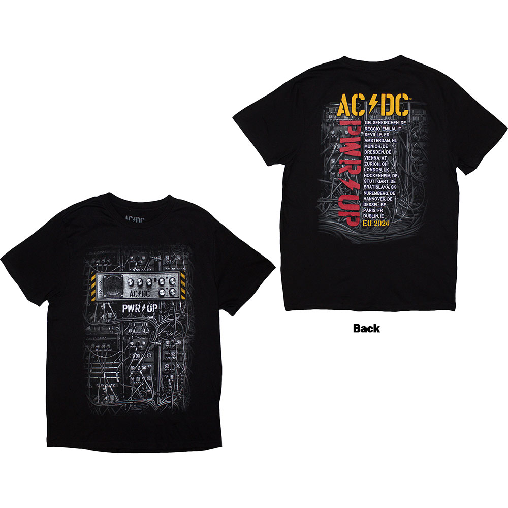 AC/DC Unisex T-Shirt: Control Wires PWR-UP EU Tour '24 (Back Print & Ex-Tour) GREY