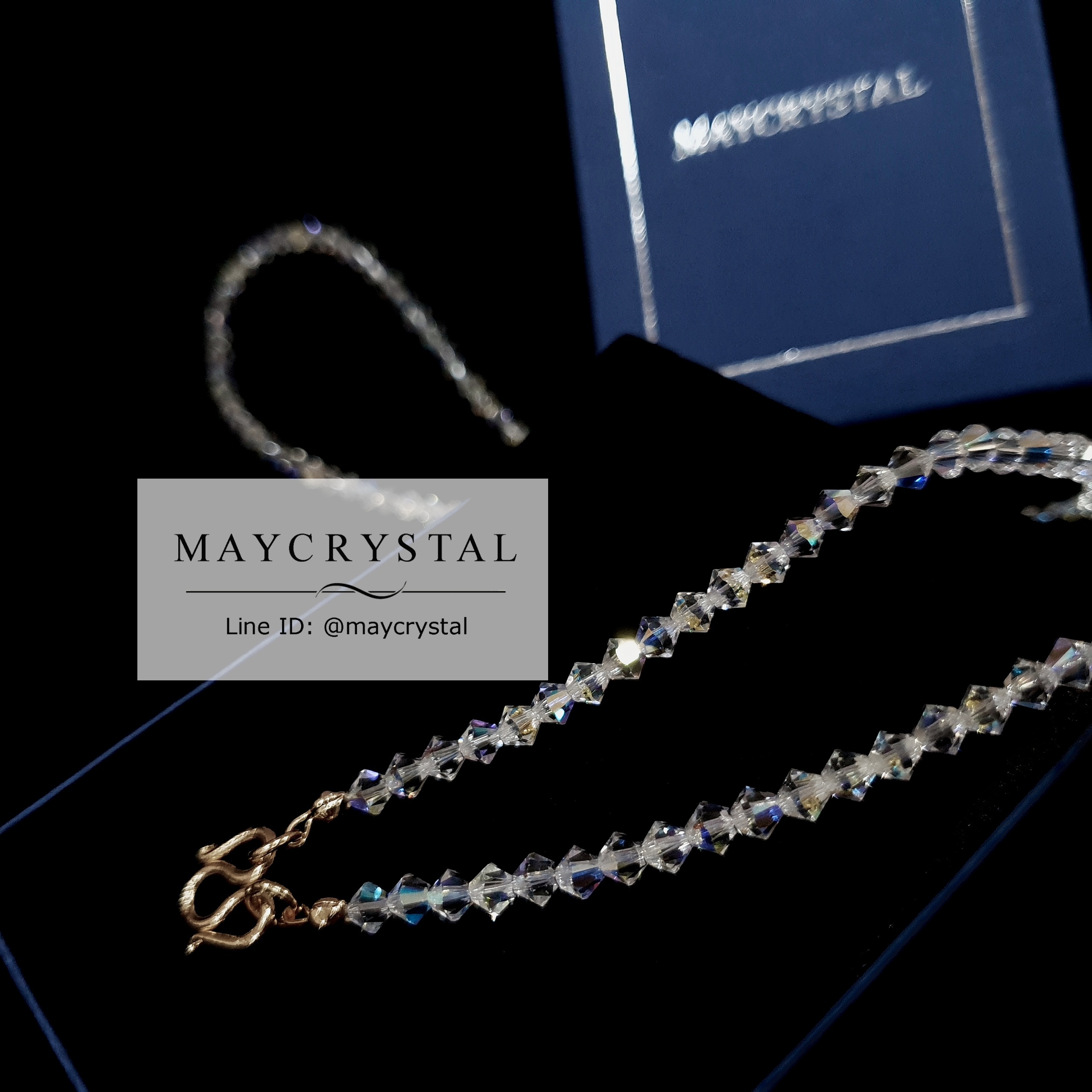 สร้อยคอคล้องพระ คริสตัลแท้จากยุโรป (Embellished with Crystals from Austria)