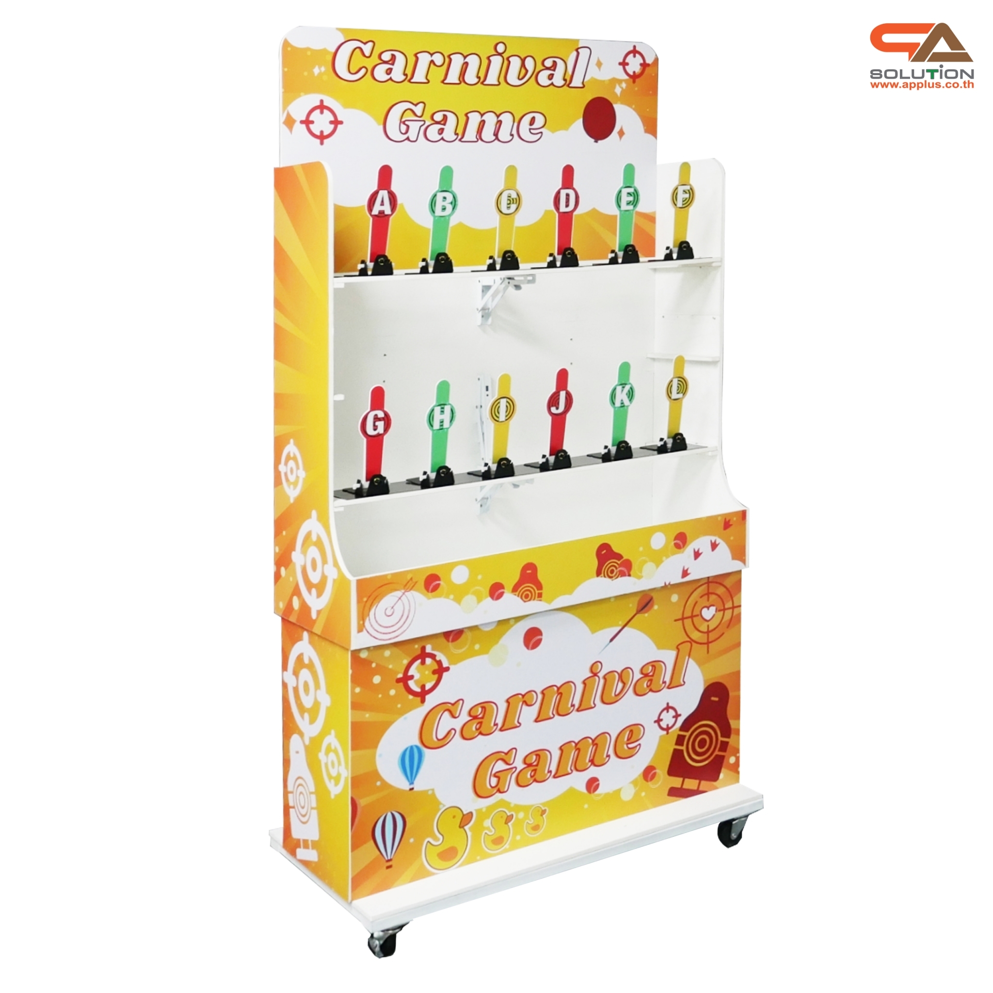 เกมส์ CARNIVAL GAME ยิงเป้าเหล็กแท่ง ขนาด (W) 90 x (L)50 x (H)176 cm. พร้อมเป้าเหล็ก 12 อัน ปืนกระสุนโฟม 2 ชุด