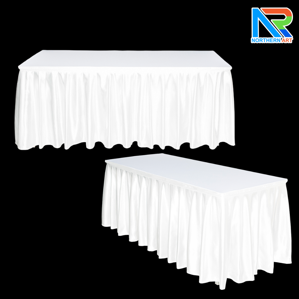 เช่าโต๊ะเหลี่ยม ขนาด (W)180 x (D)75 x (H)75 cm. พร้อมผ้าคุม มี 2 สี ขาวและดำ