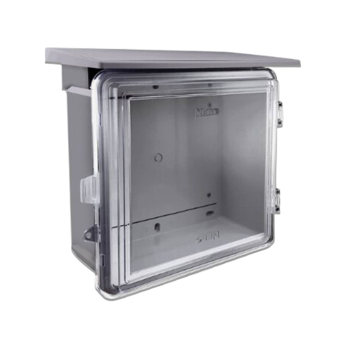 NANO ตู้กันฝน ขนาด 11.5x13x6" สีเทา(ฝาใส) รุ่น NANO-102CG (1 ชิ้น/กล่อง)
