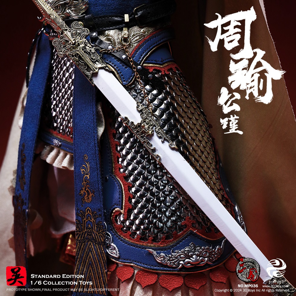 303TOYS MP037 + MP038 THREE KINGDOMS SERIES - ZHOU YU GONGJIN (EXCLUSIVE EDITION) + WHITE TIGER, THE STEED OF ZHOU YU