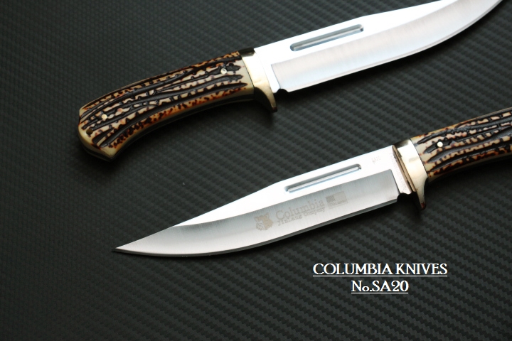 มีดพก COLUMBIA รุ่น SA20 ของแท้ ด้ามเขากวางจำลองขนาด 12 นิ้ว พร้อมซองไนลอน