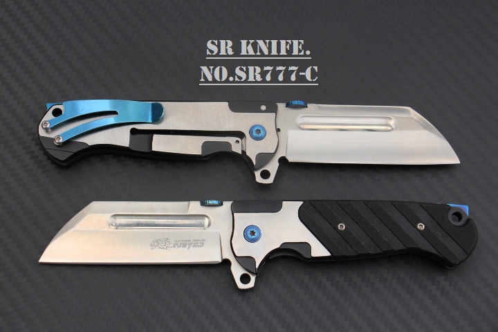 มีดพับ SR KNIVES รุ่น SR777C New divide. ใบ Stainless Steel 5Cr13MOV ด้ามจับ G10 แท้ระบบเฟรมล็อค สำเนา