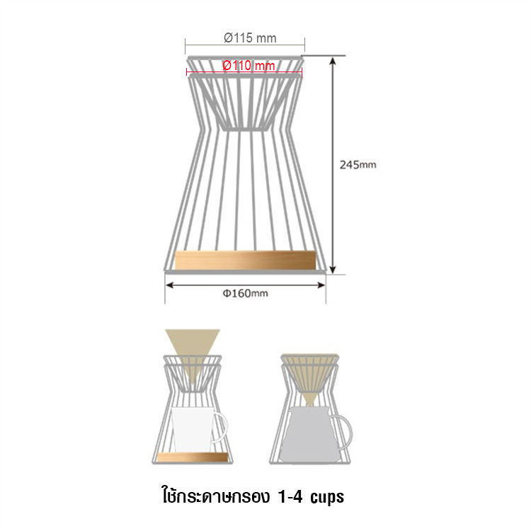 Drip stand and Wireware dipper 1-4 cups 1610-669