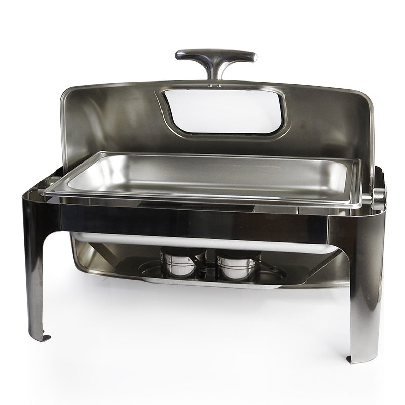 หม้ออุ่นอาหาร 9 ลิตร ทรงเหลี่ยม ฝาทรงโดมมีหน้าต่างกระจก