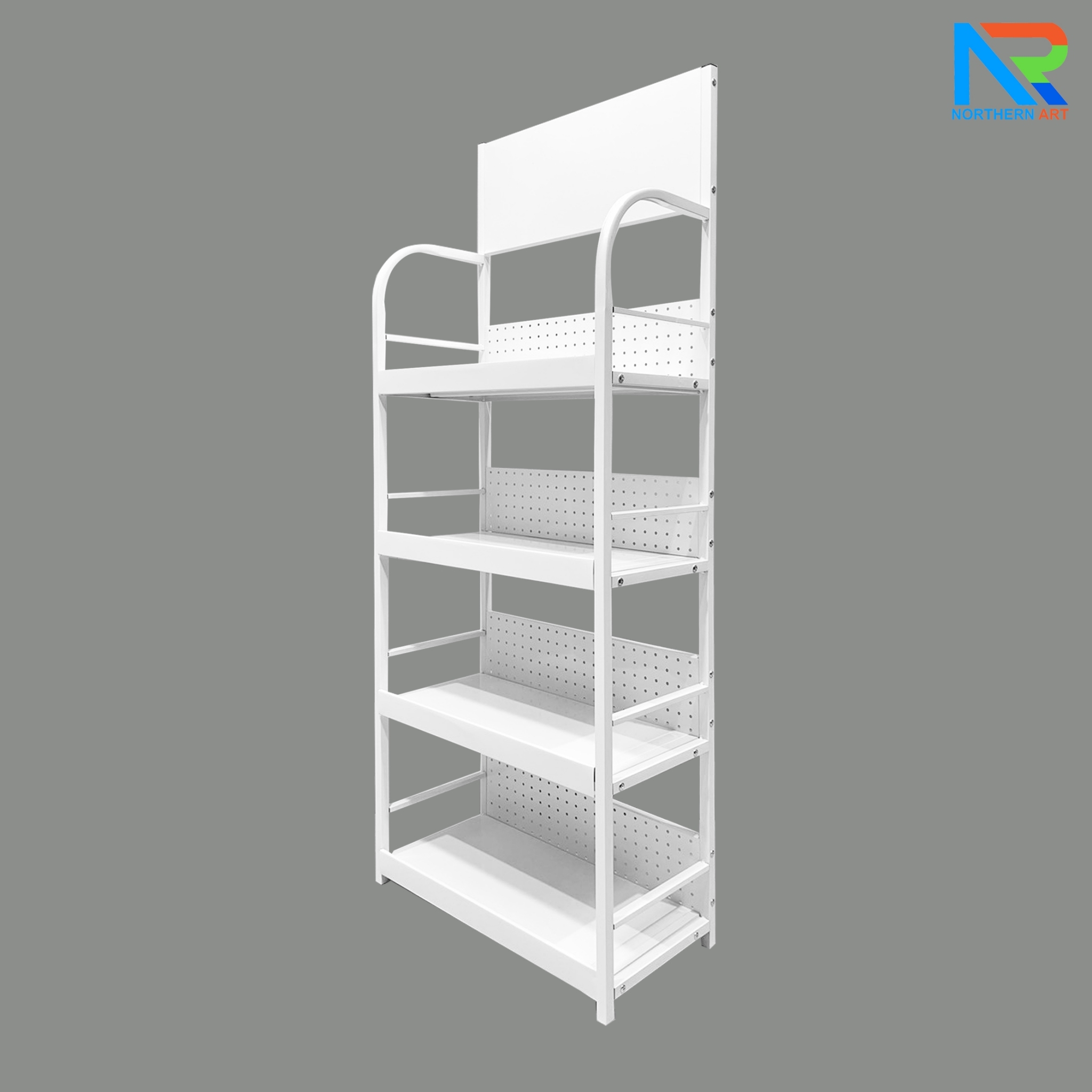 เช่าชั้นวางสินค้าเหล็ก 4 ชั้น สีขาว ขนาด (W)60 x (D)30 x (H)160 ซม. ถอดประกอบได้