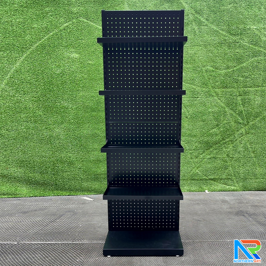 เช่าชั้นวางสินค้าเหล็ก ขนาด(W)50 x (D)25 x(H)150 cm. สีดำ ปรับจำนวนชั้นและขอแขวนได้ตามความต้องการ