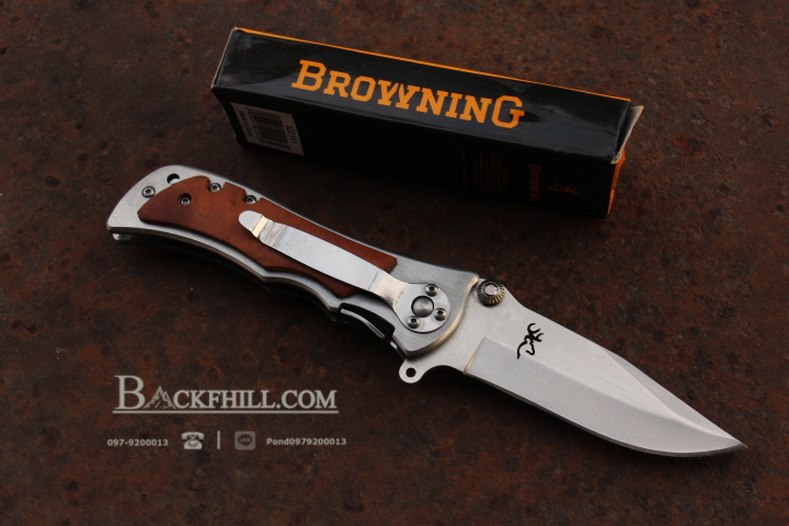 มีดพับ BROWNING หมุด 8 เหลี่ยม Stainless Steel มีด OME เกรดดี
