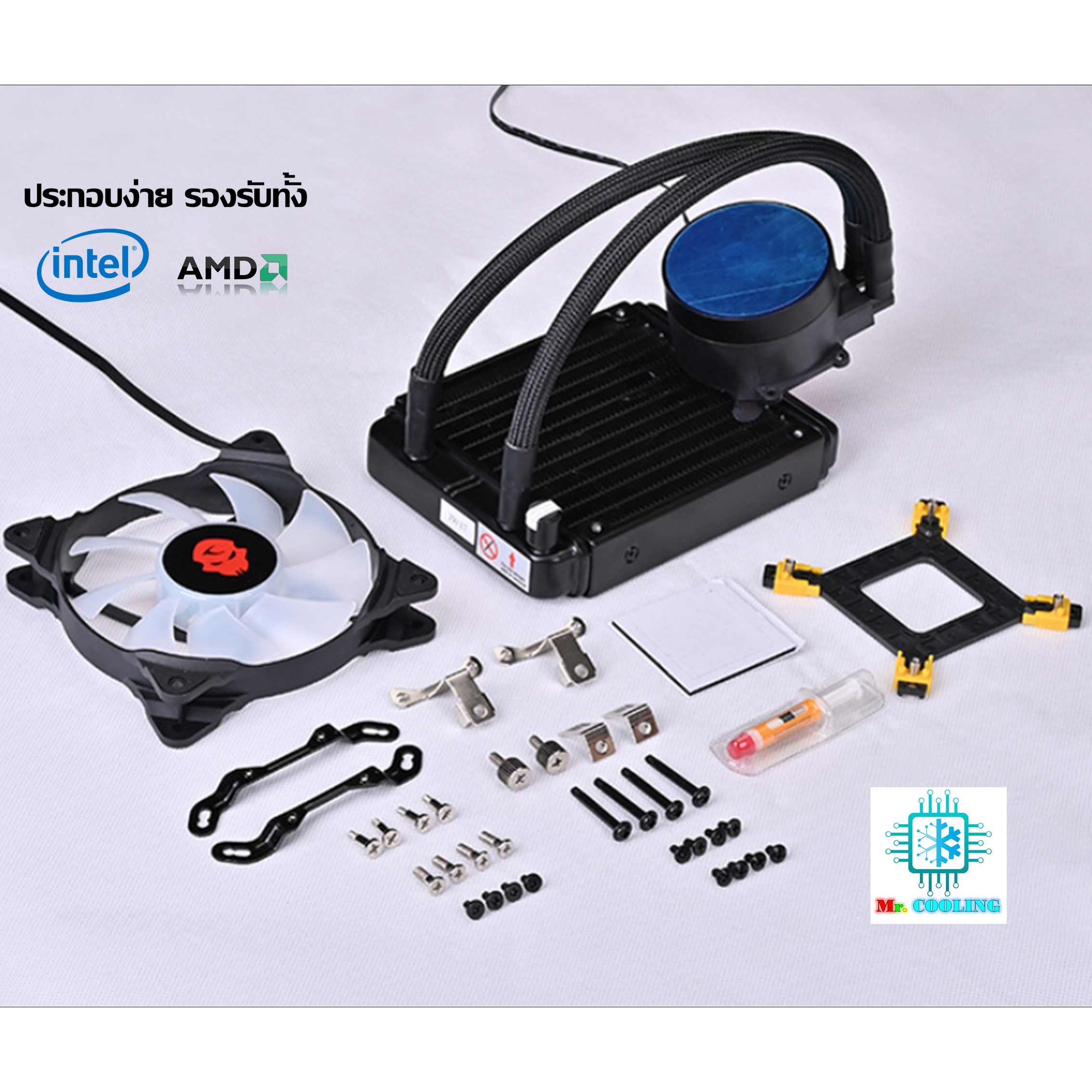 ชุดน้ำระบบปิด1ตอน ไฟRGB ระบายความร้อนCPU, CPU Water Cooling 240 RGB [Coolman120]