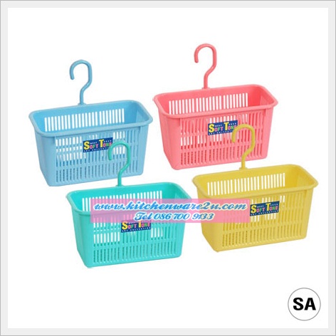 P04961 กระเช้าไต่ราว (12 x 19.5 x 10.5 cm) เกรดเอ อย่างหนา คุณภาพดี สีสวย No.341 ราคาส่งต่อโหล : 12 ใบ