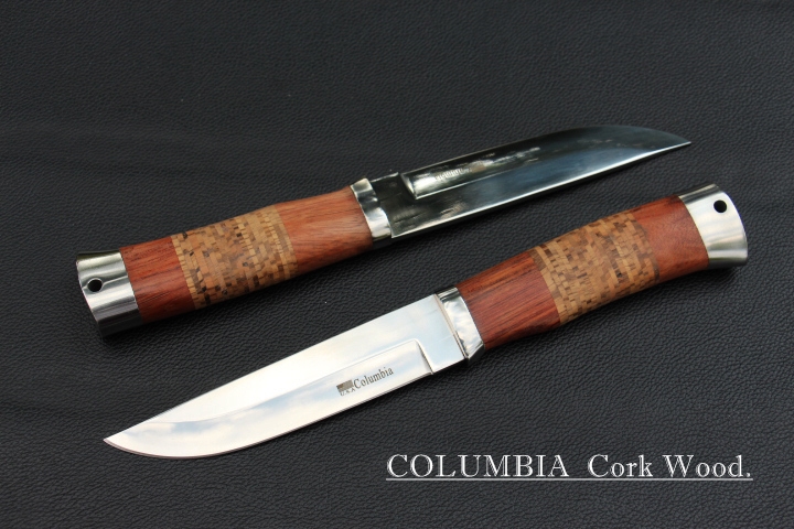มีดใบตาย COLUMBIA CORK WOOD. ด้ามไม้ครอบสแตนเลสปัดเงา ด้ามไม้ก๊อก ขนาด 11 นิ้ว
