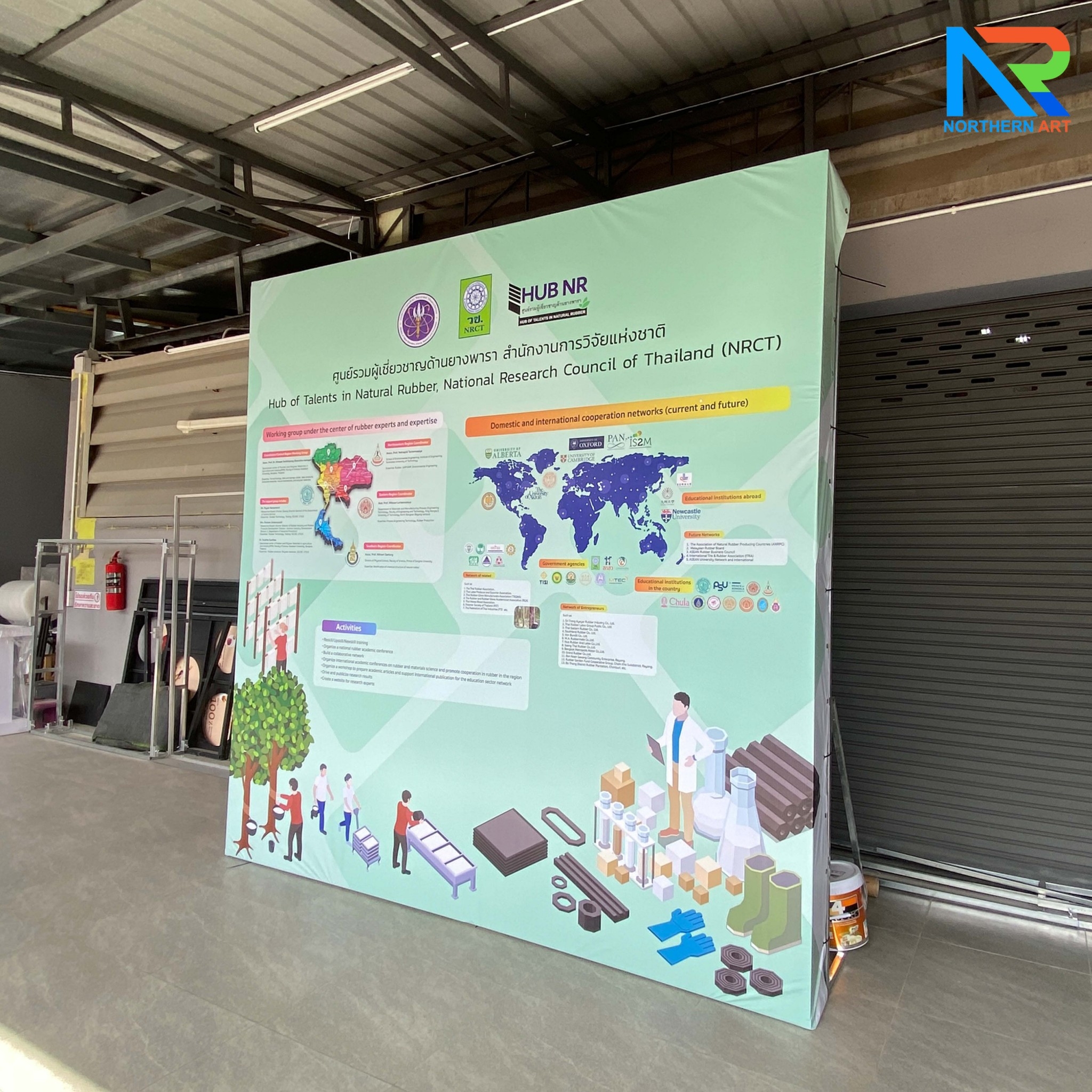 เช่าแบคดรอบไวนิล ขนาด (W)200-300 x (H)200-300 cm. โครงเหล็กพร้อมขาค้ำยัน เหมาะกับงานภายนอกอาคาร