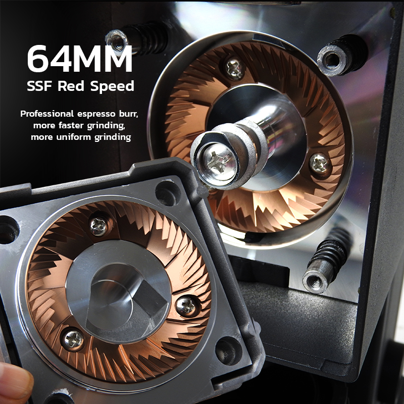 APRESSO เครื่องบด (CF64V) เฟืองบด SSF 64 mm ปรับรอบได้ ลดไฟฟ้าสถิต