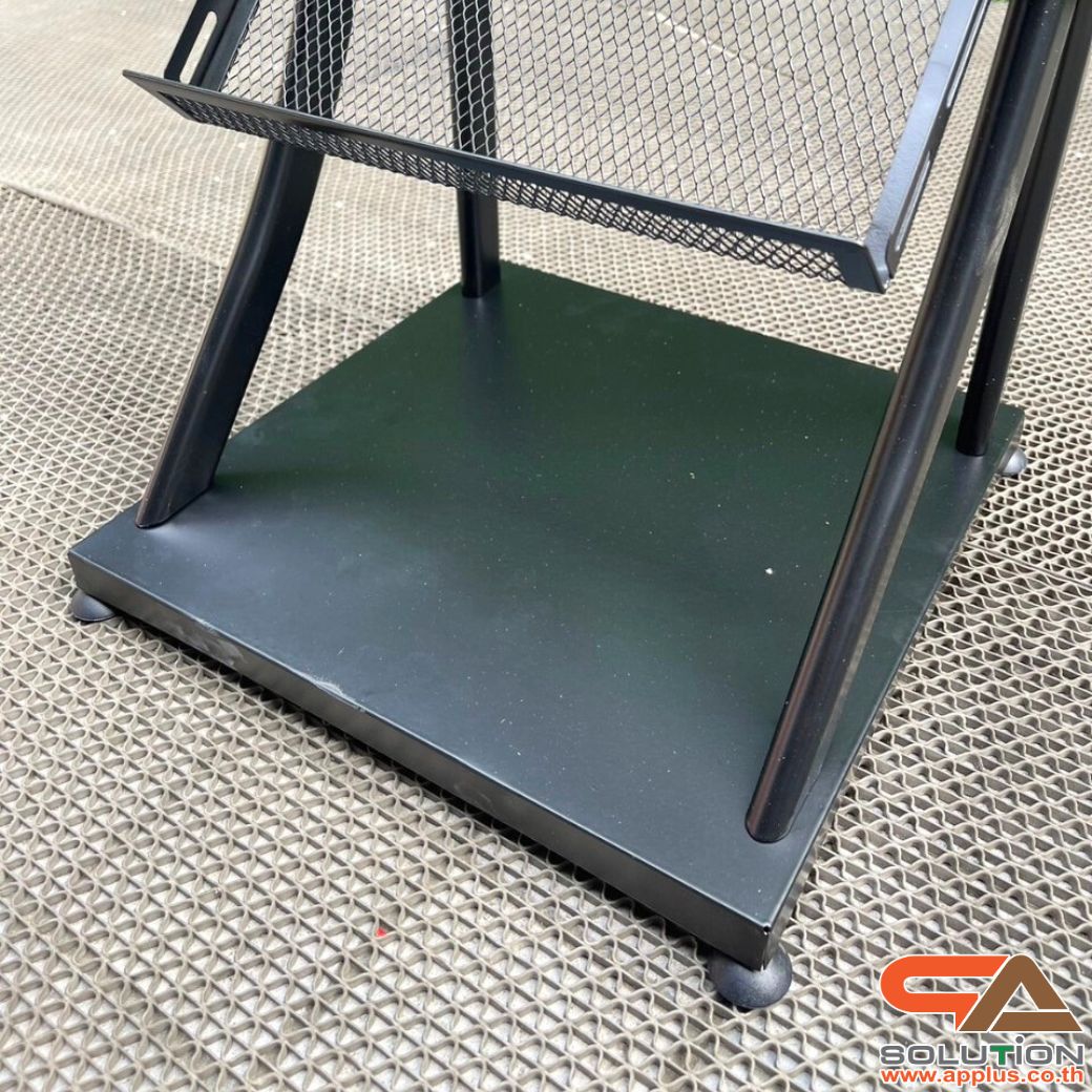 ชั้นวางโบรชัวร์เหล็กA4 สีดำ 4 ชั้น ทรง S ขนาด (W)31.5 X (L)31 X (H)149 cm. ถอดประกอบได้