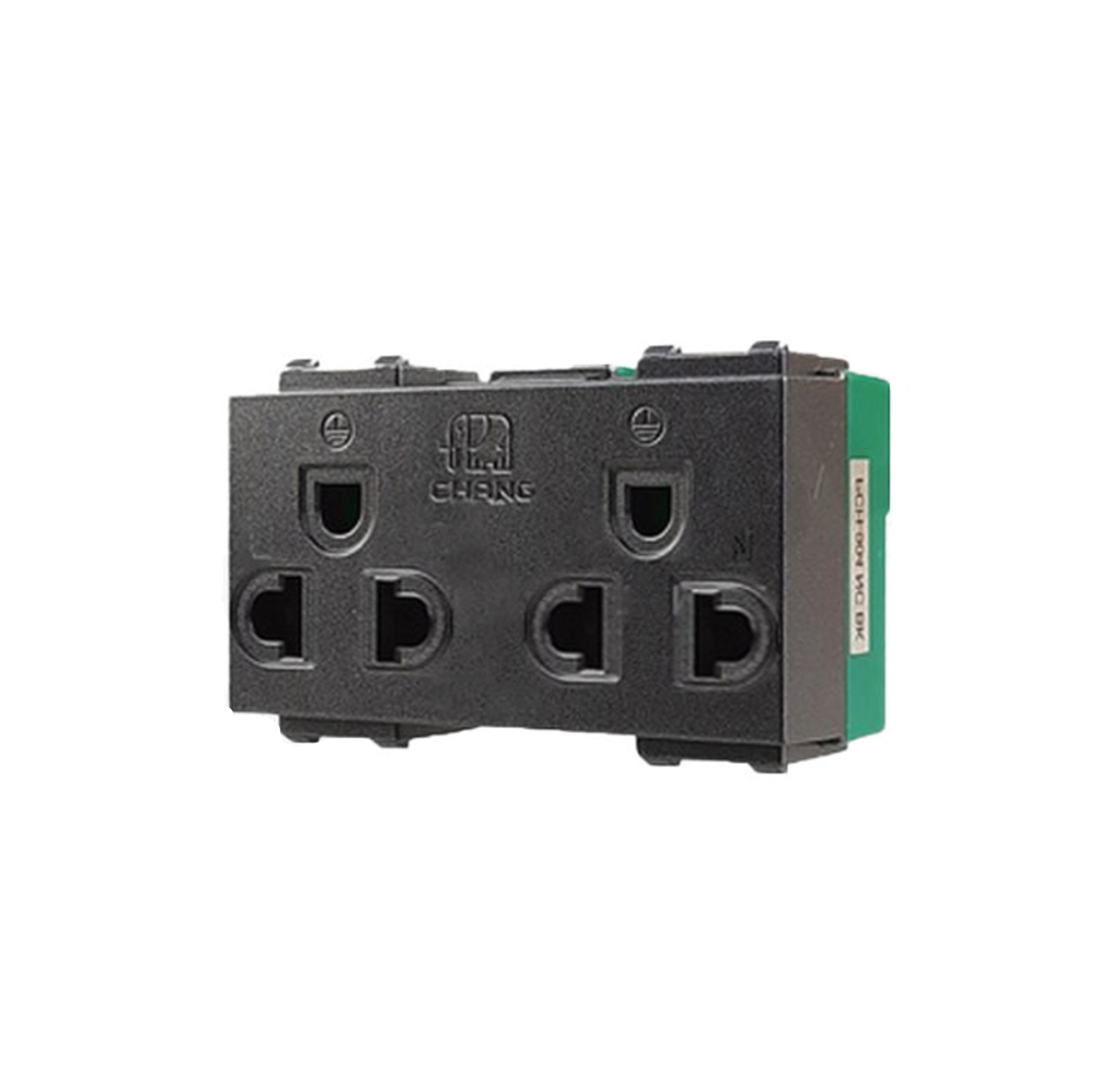 Chang ยกแพ็ค 10 ตัว เต้ารับคู่มีกราวด์ สีดำ รุ่น PCH-904NC-BK