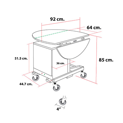 โต๊ะรูมเซอร์วิสพร้อมตู้อุ่นอาหาร – สำหรับโรงแรม รีสอร์ท และโรงพยาบาล
