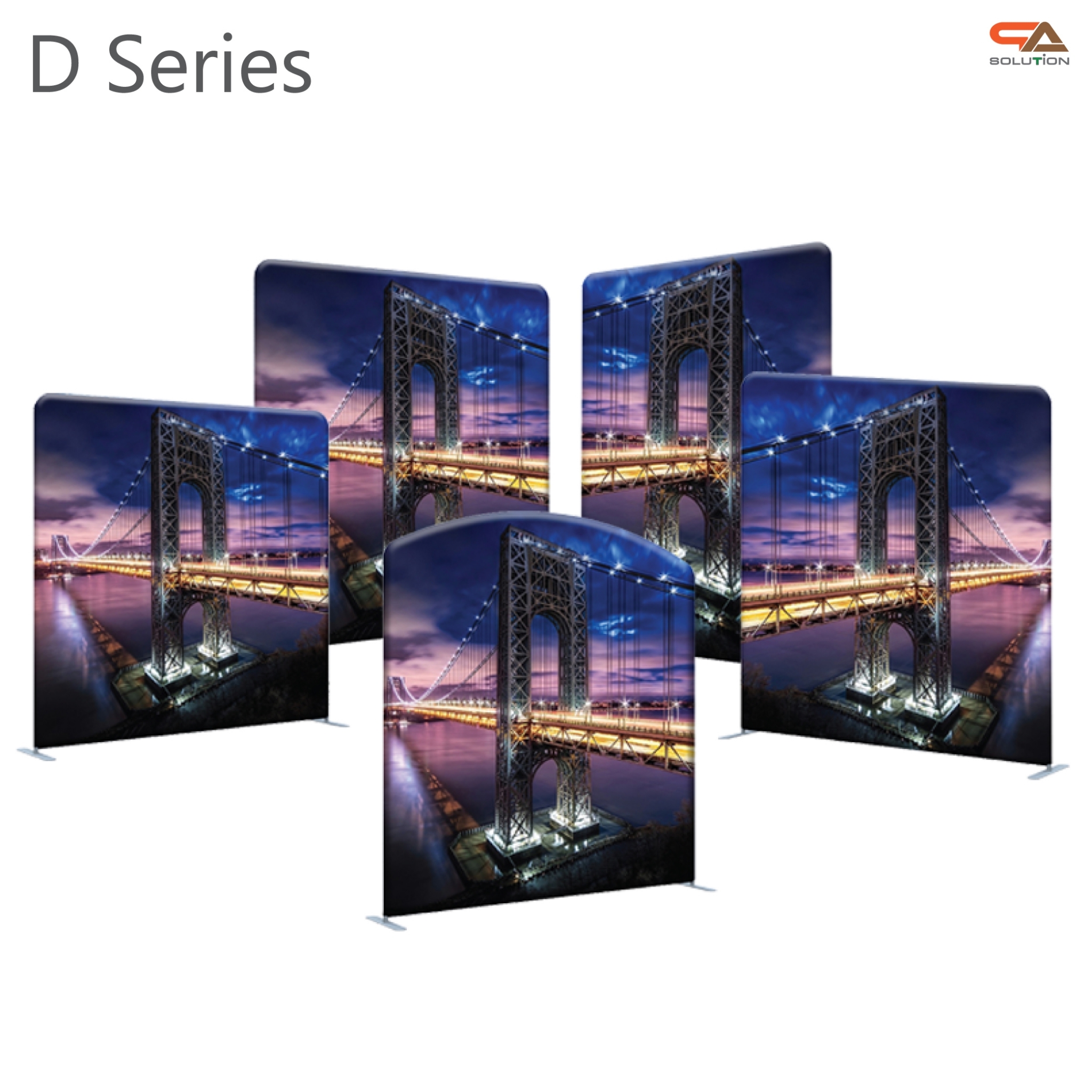 แบคดรอปผ้า รุ่น D series ขนาด (W)240 cm. x (H)228–324.6 cm. โครงอะลูมิเนียม ถอดประกอบได้ พร้อมกระเป๋าใส่อุปกรณ์