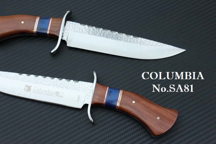 มีด COLUMBIA รุ่น SA81 มีดทรงเปอร์เซียใบตอกลายขรุขระ ด้ามไม้อย่างดี พร้อมซองไนลอน