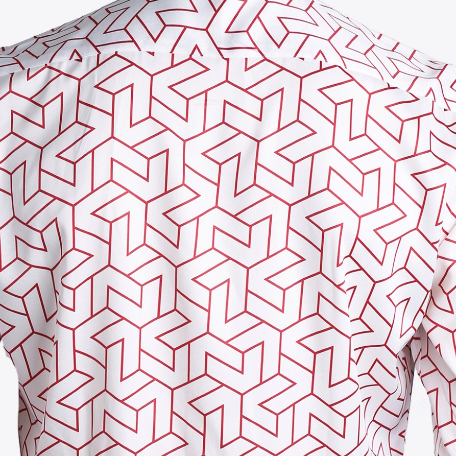 LM White Red Patterned Shirt