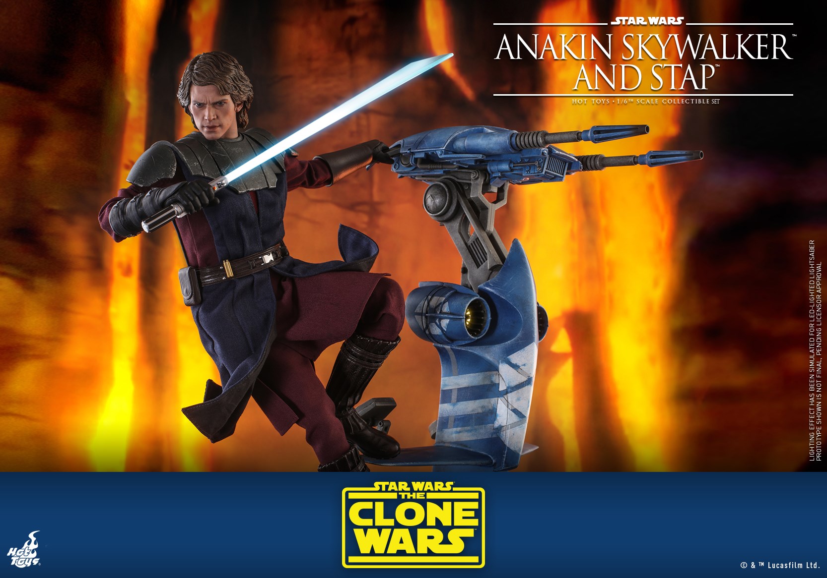 Hot Toys TMS020 1/6 Star Wars: The Clone Wars - Anakin Skywalker And Stap (Special Edition Bonus)