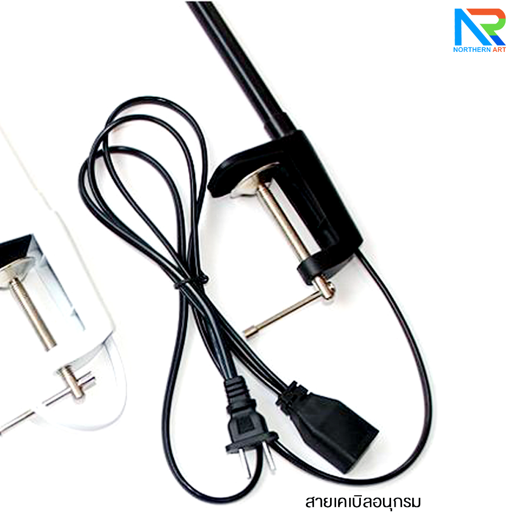 โคมไฟทรงกระบอกสีดำ รุ่นขาหนีบแบบหมุน 12 w COOLWHITE 4000 K (แสงขาวนวล) ปรับความยาวขาได้ ใช้กับโครงบอร์ดนิทรรศการ