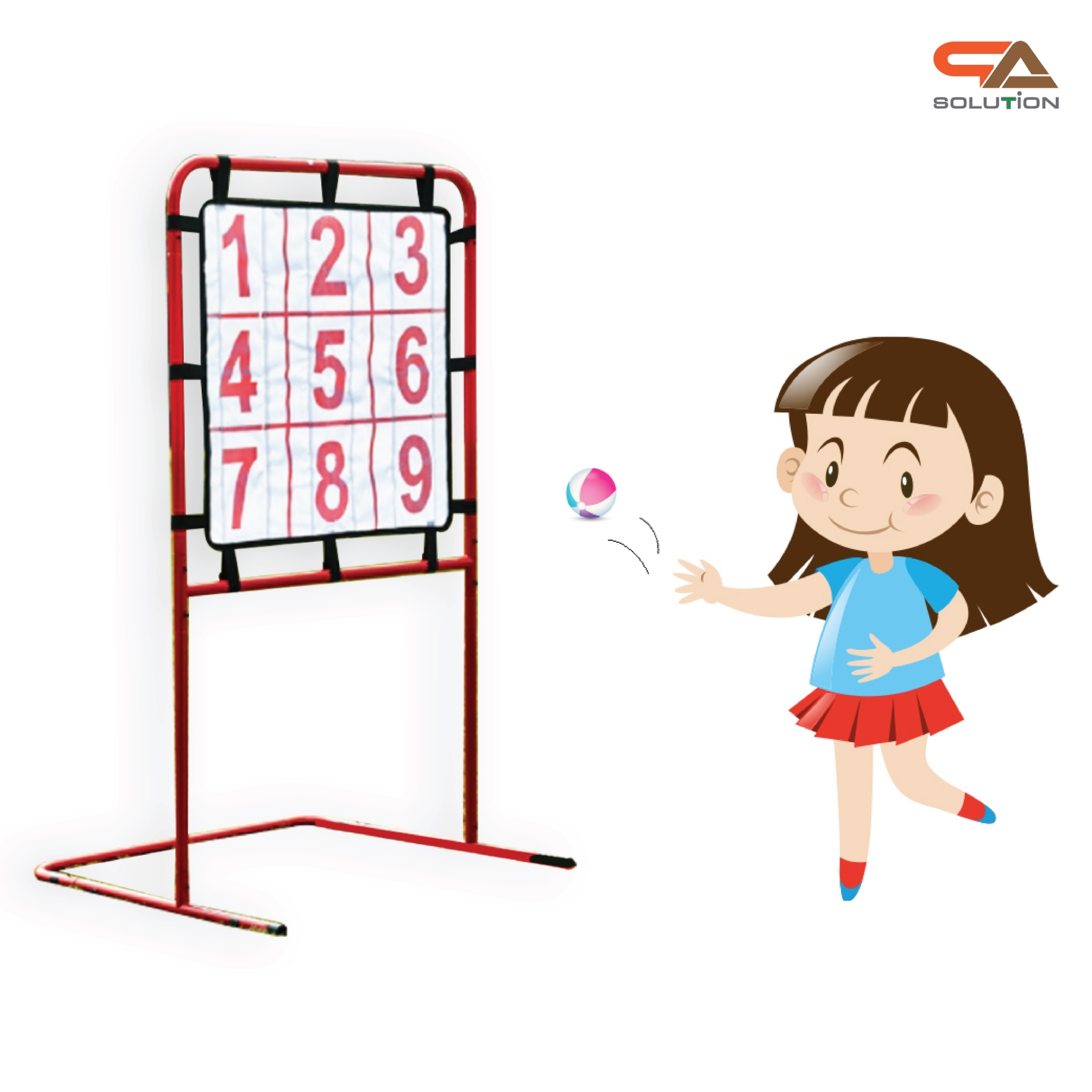 เกมส์ปาบอล ตั้งพื้น ถอดประกอบได้ ขนาด (W) 66 x (H) 117 cm. พร้อมลูกบอล 12 ลูก ถอดประกอบได้ เคลื่อนย้ายสะดวก