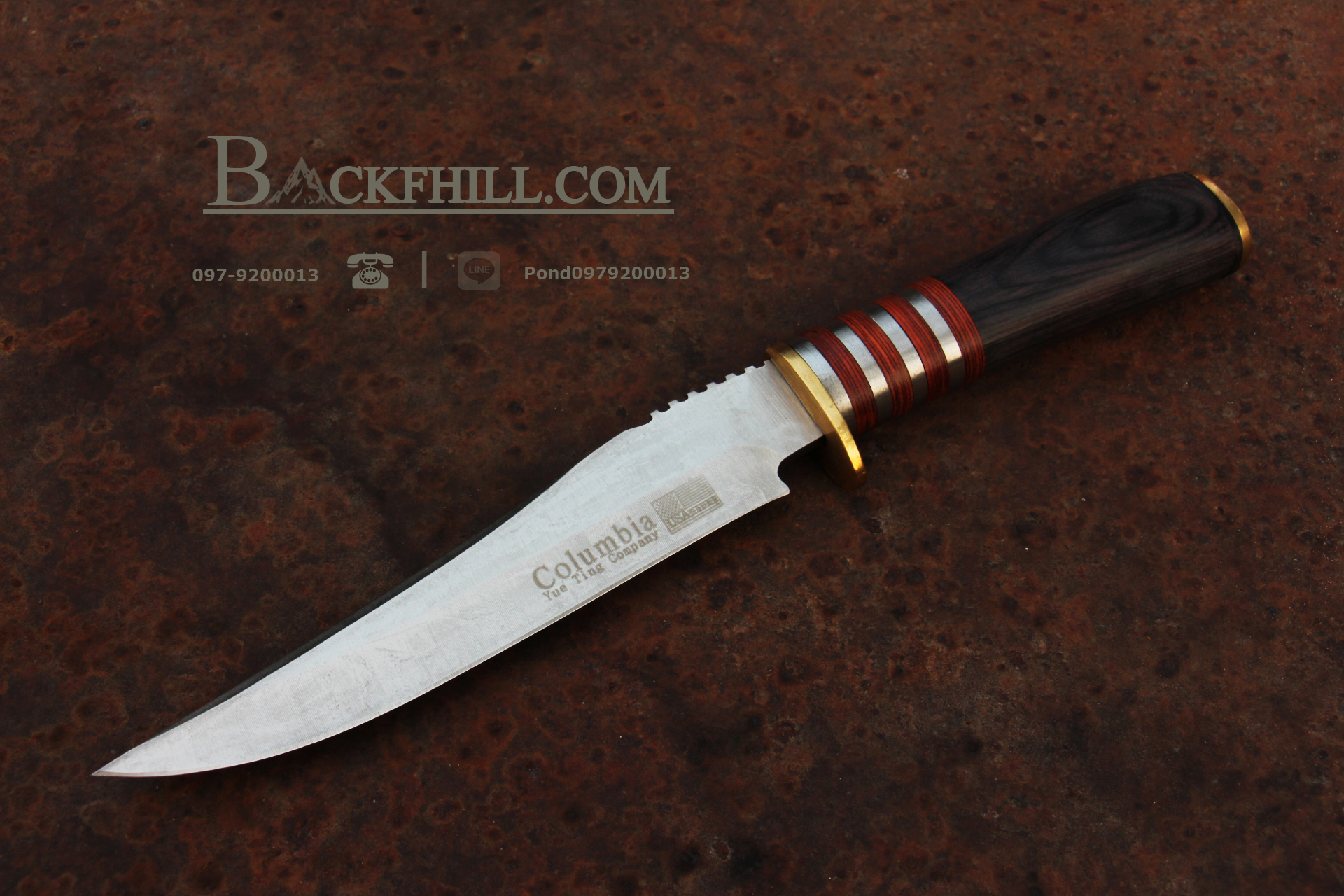 มีดใบตาย Columbia ของแท้ ด้ามไม้แต่งคลาสสิค