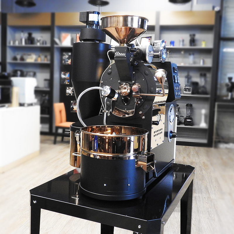 เครื่องคั่วกาแฟ 1 กิโลกรัม แก๊ส มีระบบเชื่อมต่อคอมพิวเตอร์เพื่อควบคุมการคั่ว