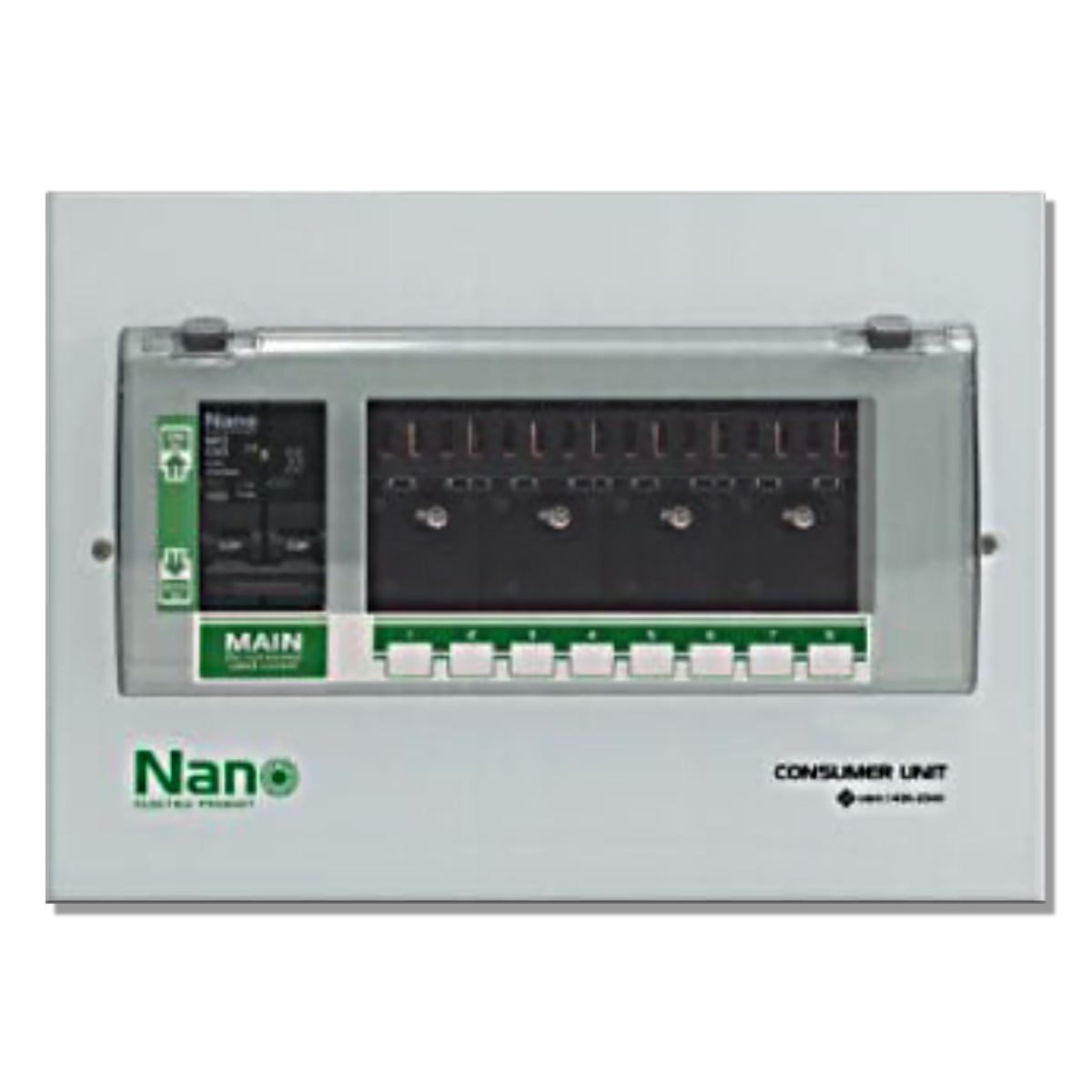 NANO ตู้คอนซูมเมอร์ยูนิต 8 ช่อง (ปลั๊กออน) พร้อมเมน MCB