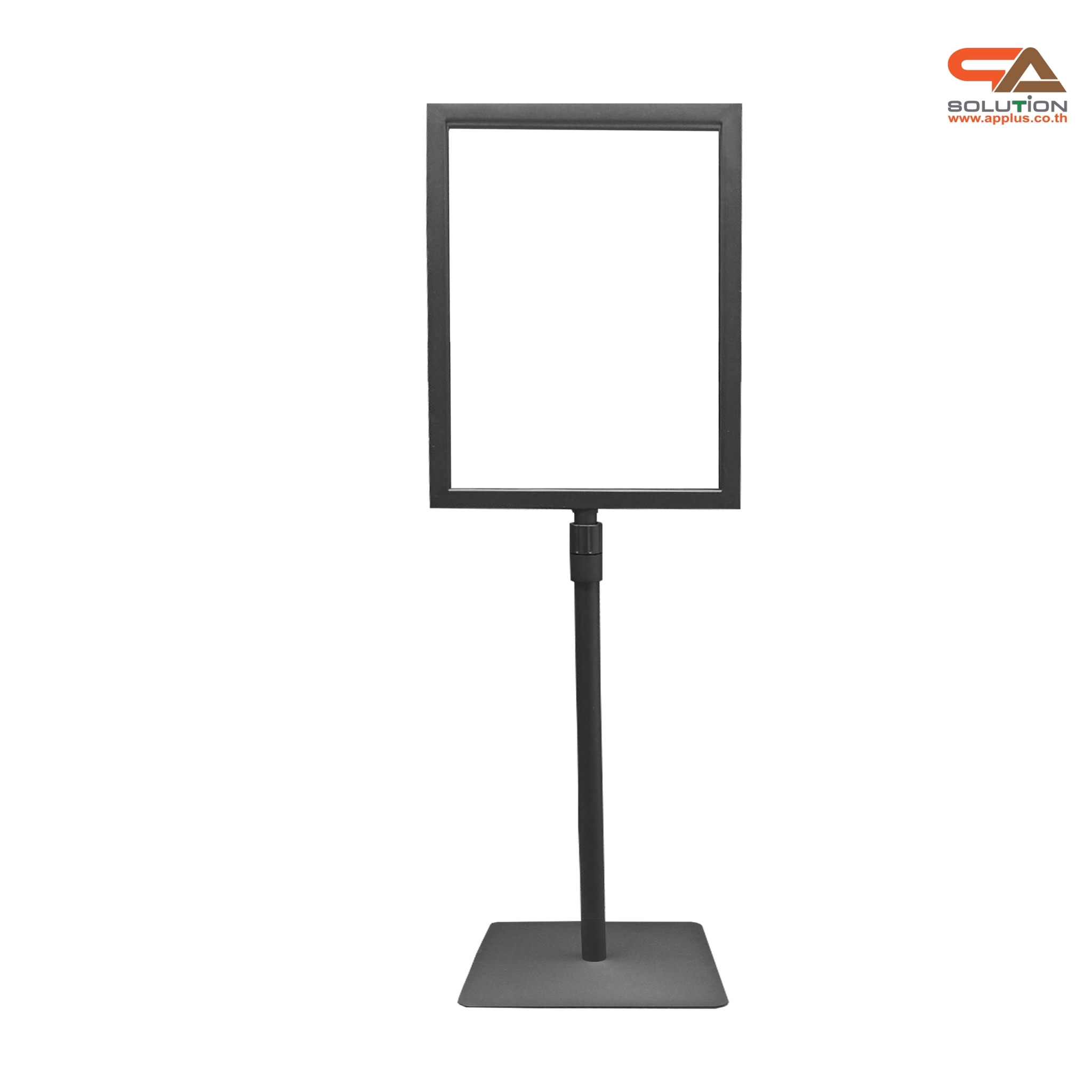 CLEARANCE SALE! โปสเตอร์สแตนด์เหล็ก A3 สีดำ เสาเดี่ยว ปรับสูง-ต่ำได้ ฐานสี่เหลี่ยม โชว์งานพิมพ์ 2 ด้าน ถอดประกอบได้ เคลื่อนย้ายสะดวก