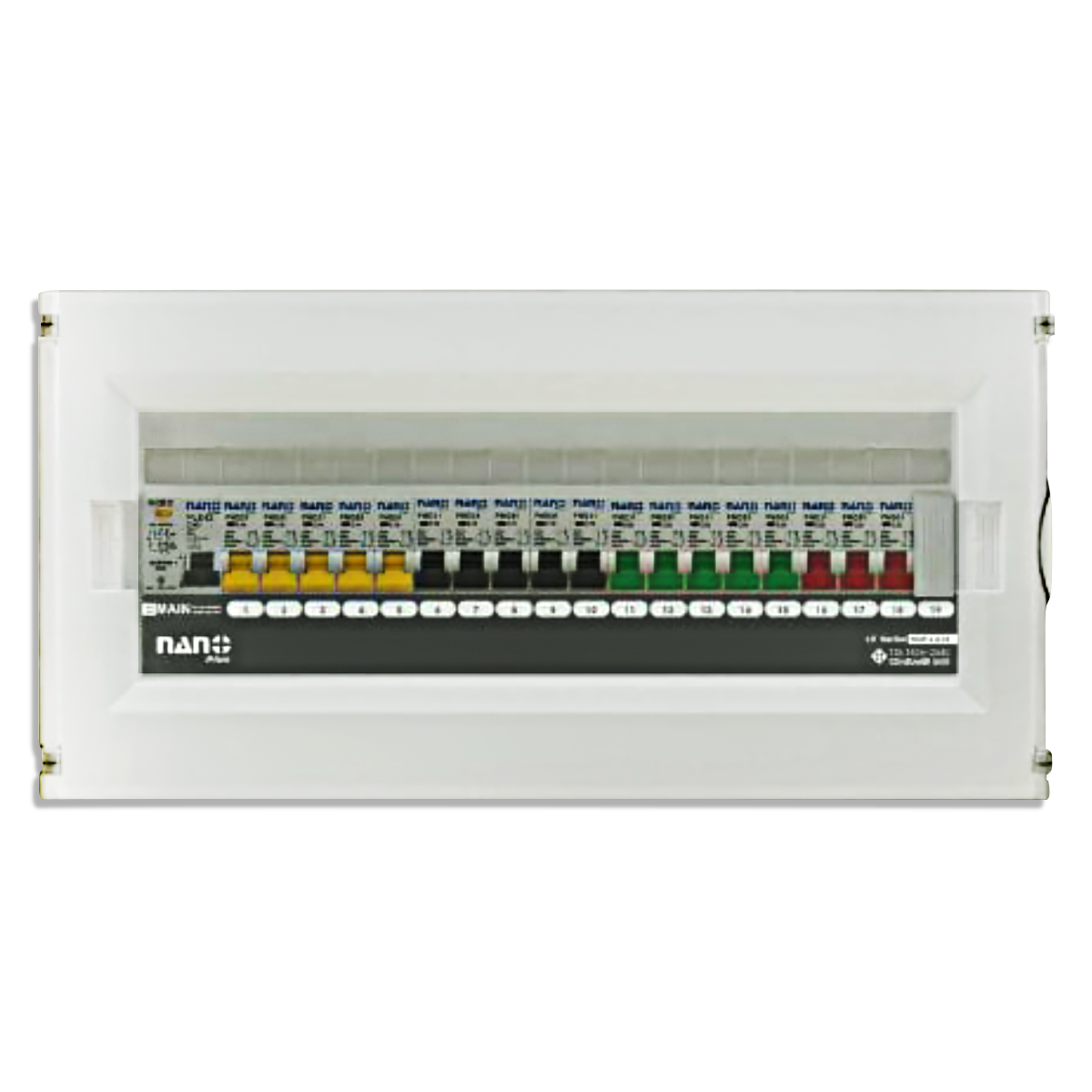NANO ตู้คอนซูมเมอร์ยูนิต NANO PLUS (LS-Series) 19 ช่อง (RCBO + ลูกย่อย) ฝาดำใส