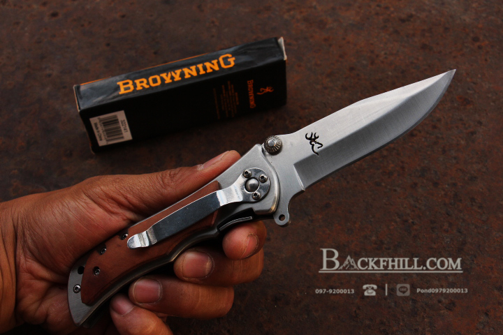 มีดพับ BROWNING หมุด 8 เหลี่ยม Stainless Steel มีด OME เกรดดี
