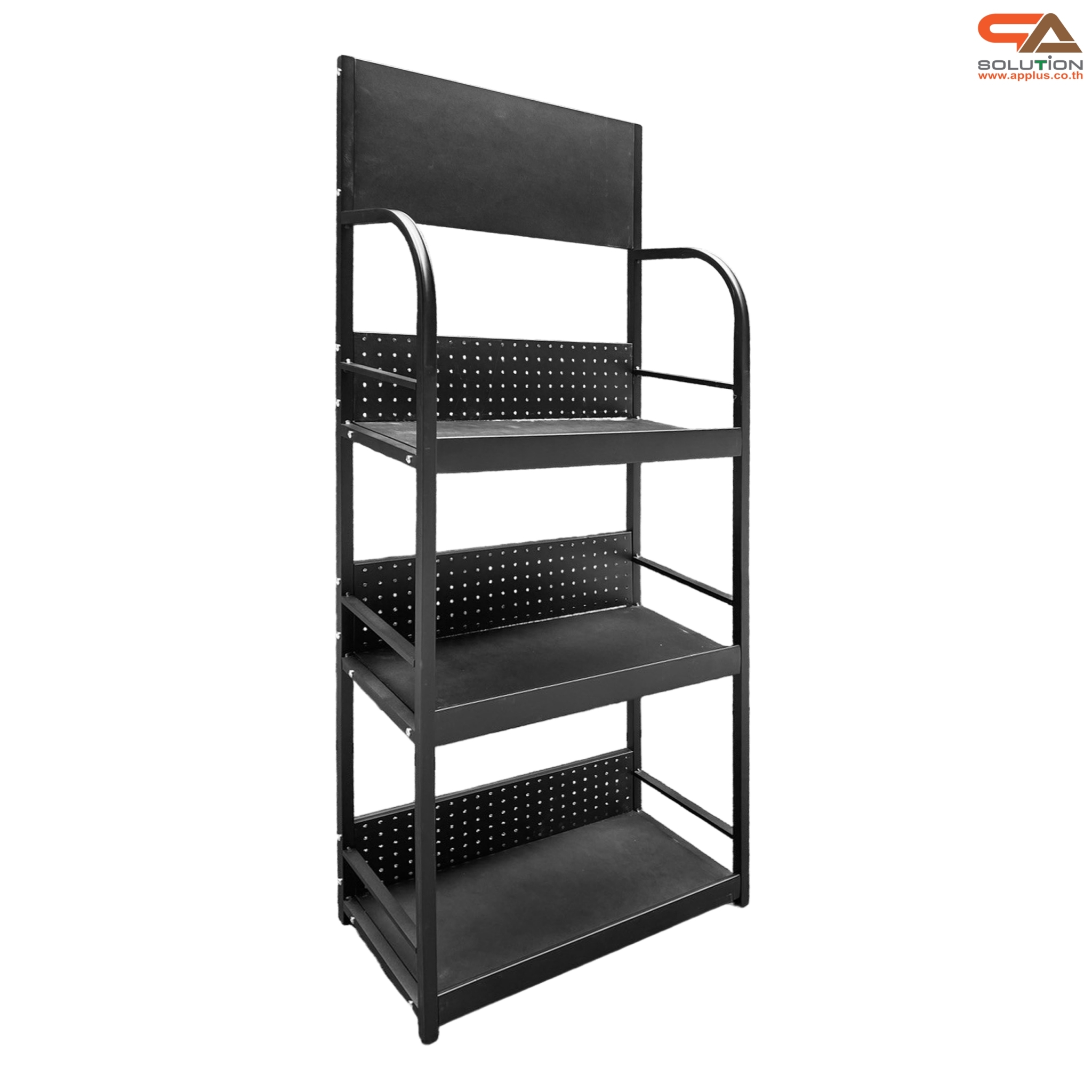 ชั้นวางสินค้าเหล็ก 3 ชั้น สีดำ ขนาด (W)60 x (D)30 x (H)150 ซม. ถอดประกอบได้