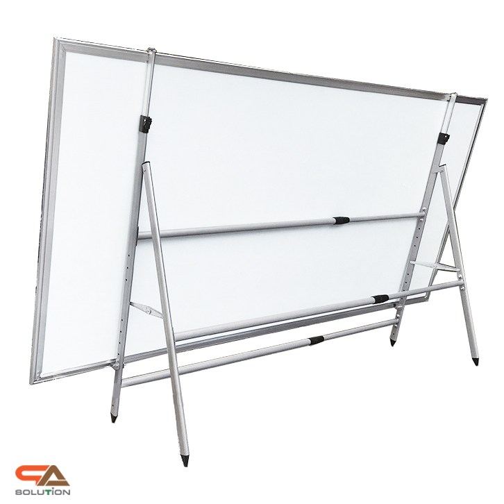 ขาตั้งป้าย ปรับขนาดได้ วัสดุอะลูมิเนียม ถอดประกอบได้ เคลื่อนย้ายสะดวก รองรับขนาดงานพิมพ์ (W) 120-240 x (H) 60-145 cm.