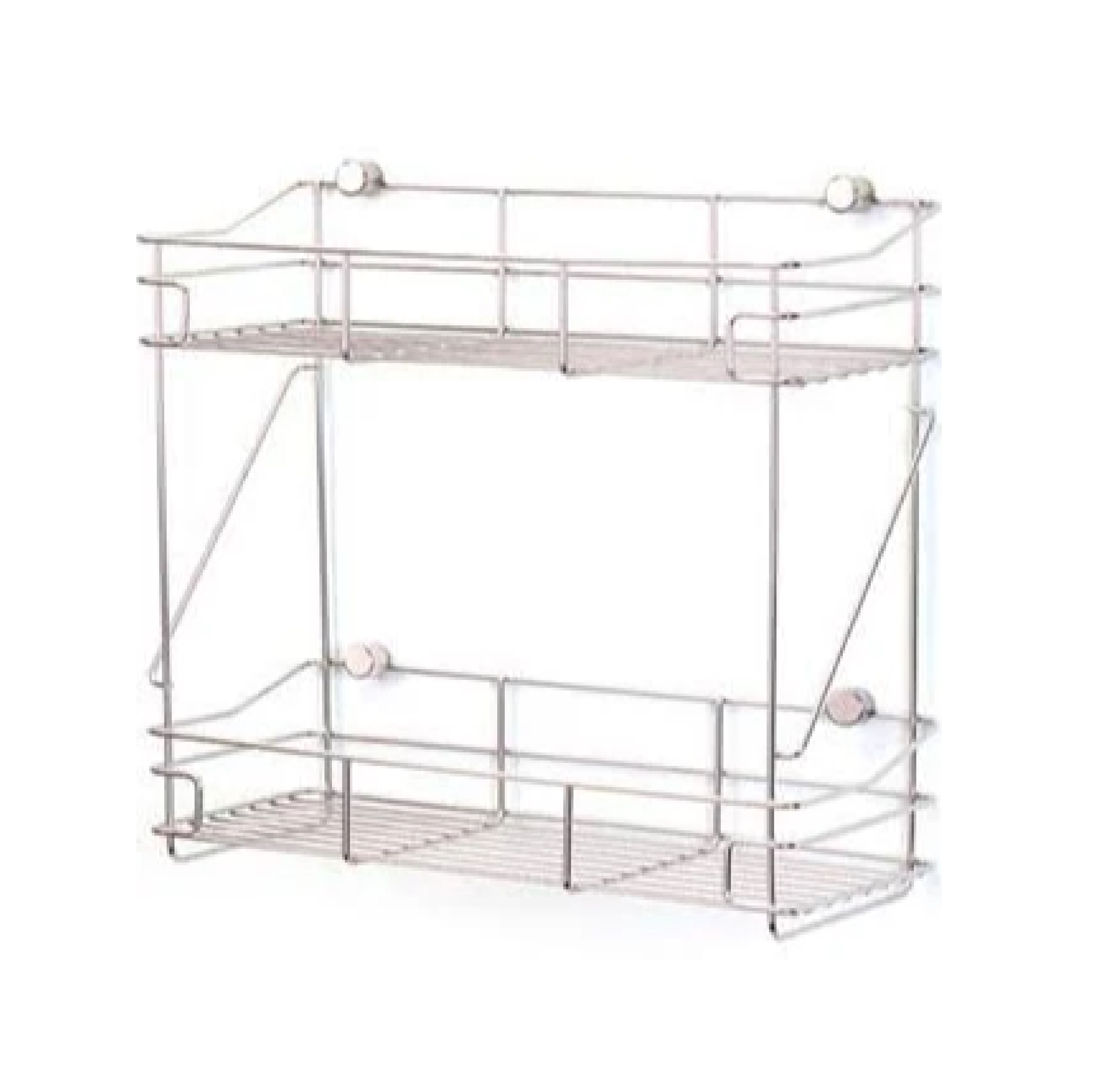 ชั้นวางของสแตนเลสอเนกประสงค์แบบติดผนัง 2 ชั้น KOWA รุ่น KWH-R007 ขนาด 40 x 16 x 41 ซม. สีเงิน