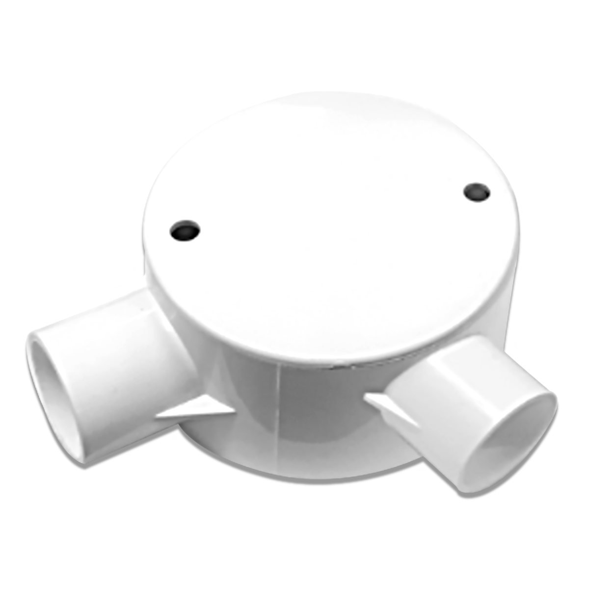 กล่องพักสาย2ทาง 90° NANO สีขาวสำหรับท่อตรง20 มม.(แผ่นปิด+สกรู) NNJB-2A/20 (20 ชิ้น/กล่อง)