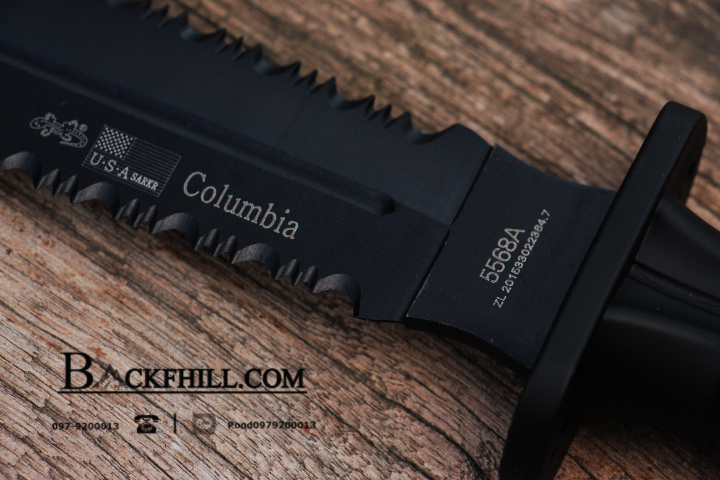 มีดใบตาย COLUMBIA รุ่น 5568A ใบมีด 2 คม โคนใบเลื่อย พร้อมซองแข็ง
