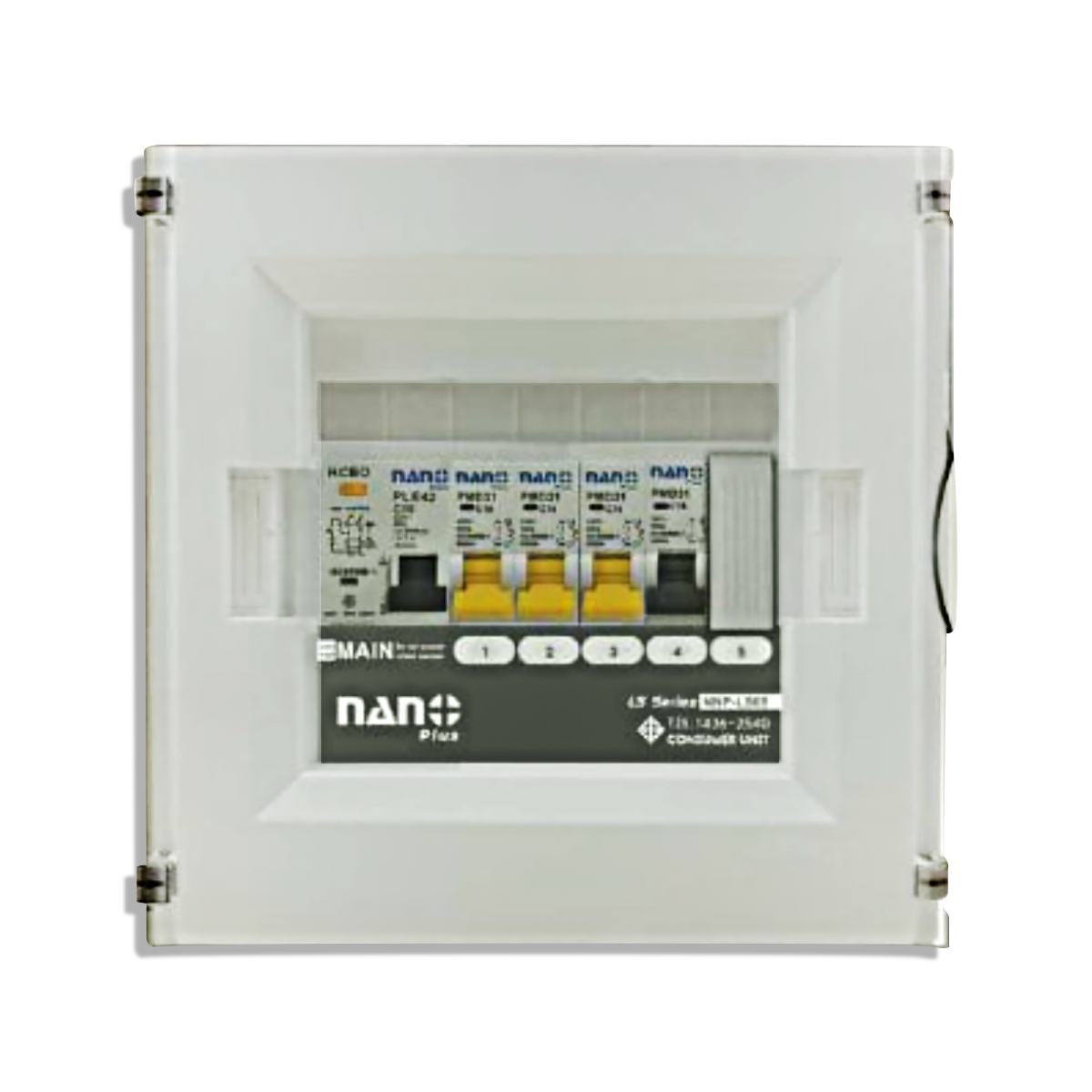 NANO ตู้คอนซูมเมอร์ยูนิต NANO PLUS (LS-Series) 5 ช่อง (RCBO + ลูกย่อย) ฝาดำใส