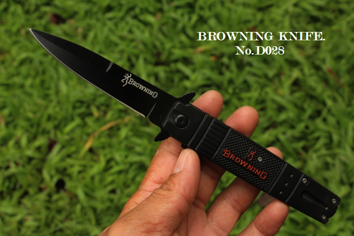 มีดพับ BROWNING Stainless Steel รุ่น D028 ใบมีดปลายแหลมรมดำ