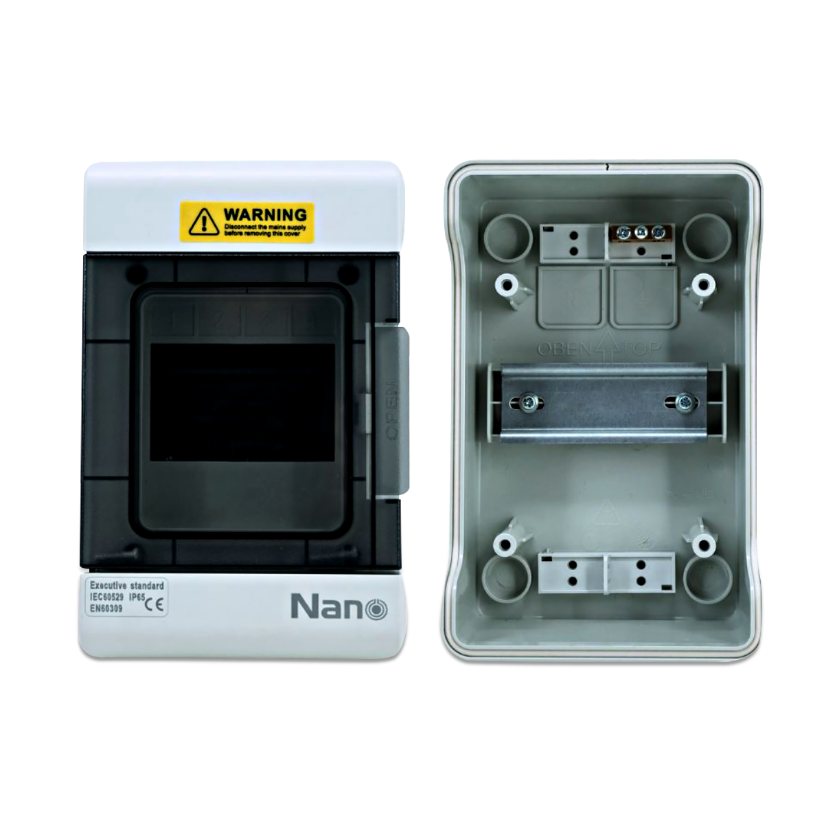 NANO ตู้คอนซูมเมอร์ยูนิตกันน้ำ IP65 ขนาด 4 ช่อง (PC) (ตู้เปล่า)