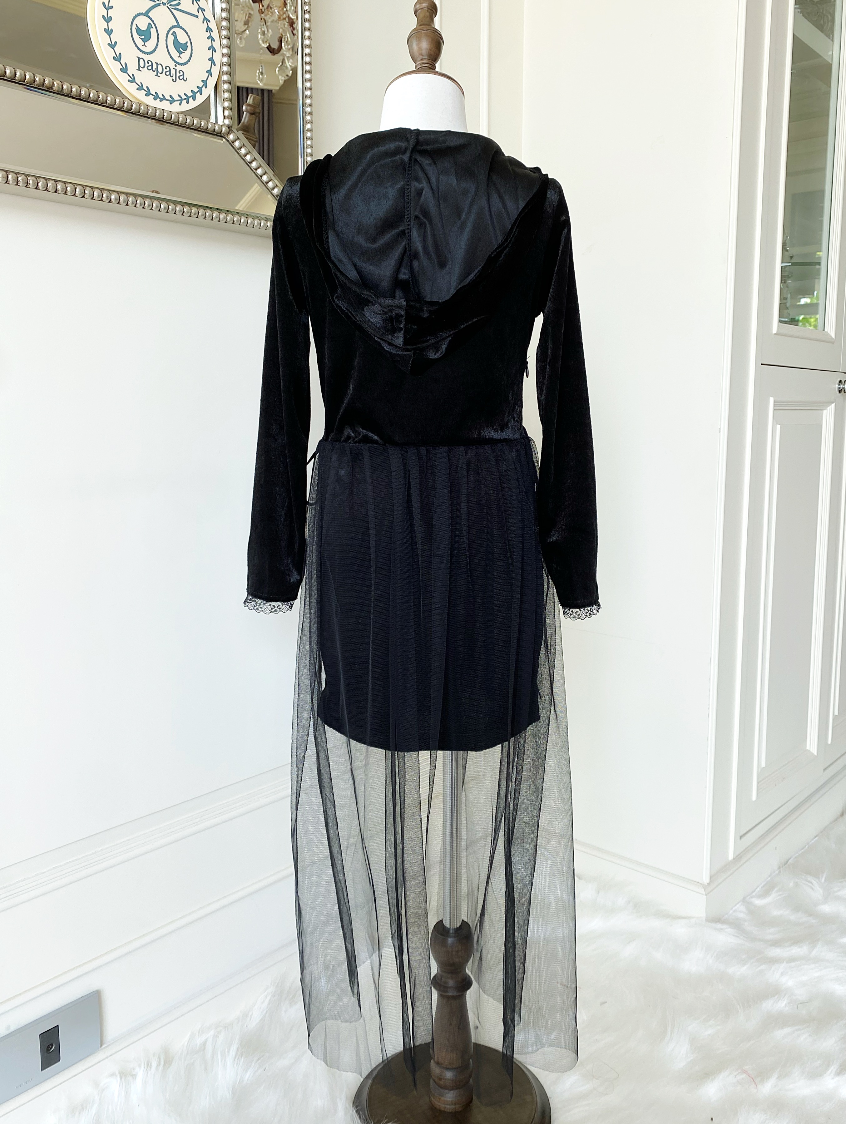 (HW) ชุดฮาโลวีน&คอสเพลย์สีดำมีฮู้ด พร้อมที่คาดผมเขามาเลฟิเซนต์ (Maleficent)