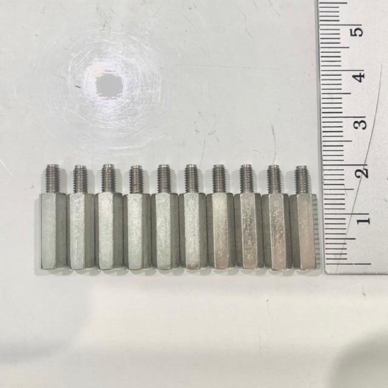 เสา Nut screw M3 น็อตสกรู 6 เหลี่ยม male-female สีเงิน