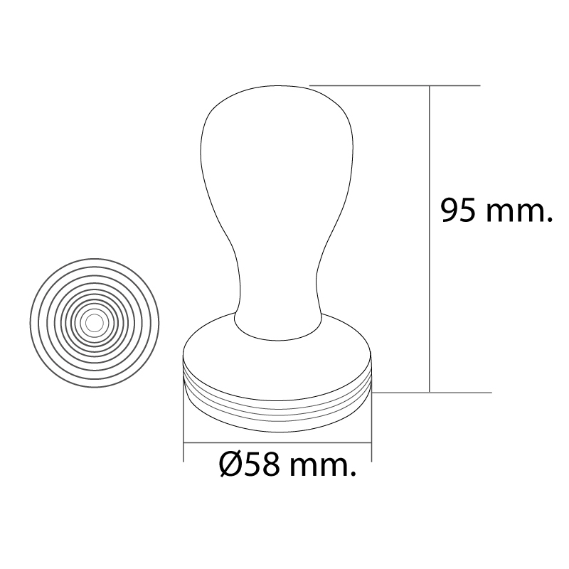 แทมเปอร์ ที่กดกาแฟ ด้ามไม้ 58 mm.